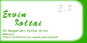 ervin koltai business card